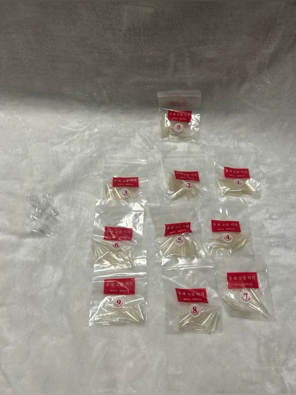 Clear long stiletto half cover Tips nail extension set